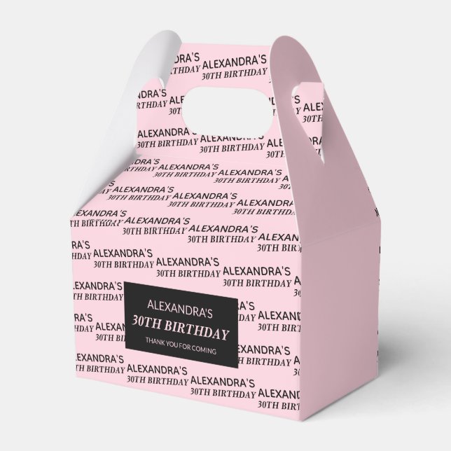 Rosa Namn & Ålder Födelsedagspresentlådor Presentaskar (Framsidan Sidan)