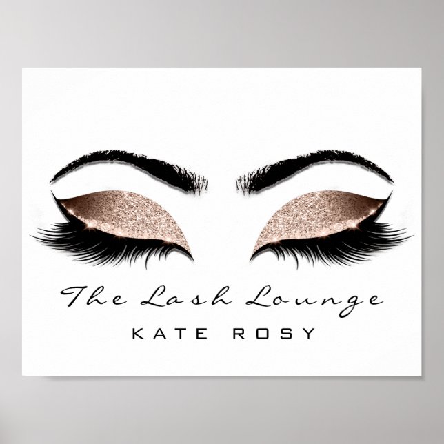 Rosa Namn Makeup Artist Beauty Studio Lash Poster (Framsidan)