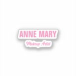Rosa Namn Makeup Artist Business Anpassningsbar Klistermärken<br><div class="desc">Med anpassningsbar  rosa är det här perfekten för dem som tittar för coola.</div>