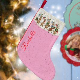 Rosa Namn Marching Quirky julrenar Liten Julstrumpa