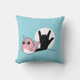 Rosa Narwhal ASL I Kärlek You - Döv Culture Design Kudde