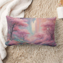 Rosa Natature Forest AI art dekorativ kudde