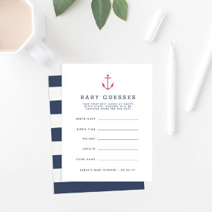 Rosa Nautical Anchor Baby Shower Guessing Game