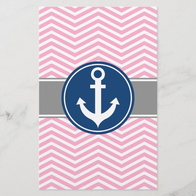 Rosa Nautical Anchor Chevron (Framsida)