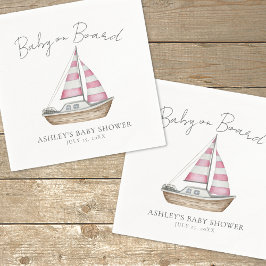 Rosa Nautical Baby Shower Pappersservett