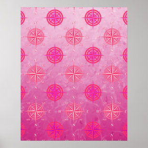 Rosa Nautical Compass Ro Poster