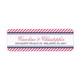 Rosa Nautisk Bröllop Returadress Etikett