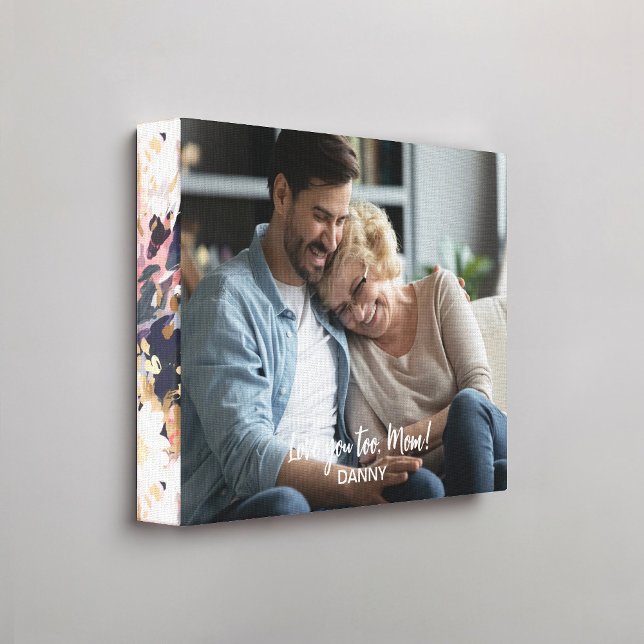 Rosa Navy Abstrakt Blommönster Kant Photo Canvastryck (Skapare uppladdad)