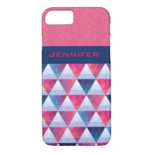 Rosa Navy Abstrakt Geometric Blue Rosa Triangles