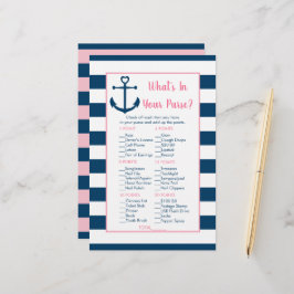Rosa Navy Anchor What's in your Purse Game