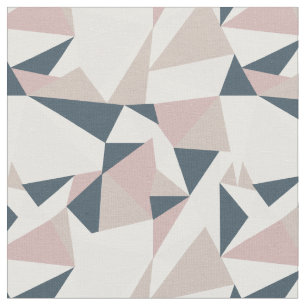 Rosa Navy Blue Geometric Mönster Tyg
