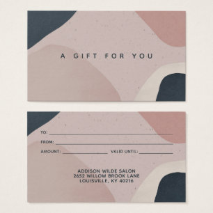 Rosa Navy Blue Modern Abstrakt Shapes Gift Card Visitkort