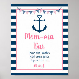 Rosa Navy Girl Nautical Anchor Mimosa Pub Poster