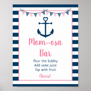 Rosa Navy Girl Nautical Anchor Mimosa Pub Poster