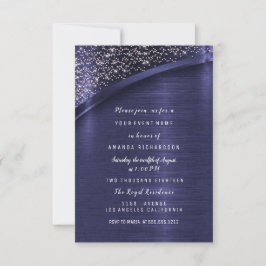 Rosa Navy Glitter Möhippa Birthday Sweet 16t Inbjudningar