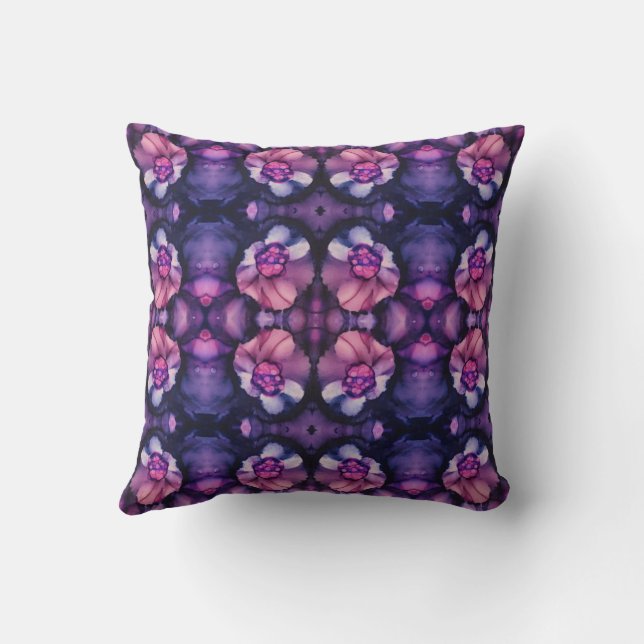 Rosa Navy Kaleidoscope Kudde (Baksida)
