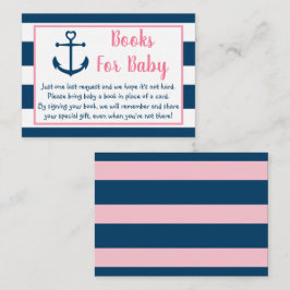 Rosa Navy Nautical Anchor Baby Shower Bok - begära Tilläggskort