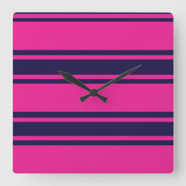 Rosa Navy Rand Fyrkantig Klocka