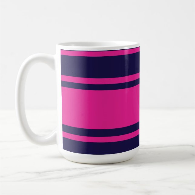 Rosa Navy Rand Kaffemugg (Vänster)