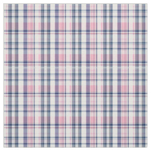 Rosa Navy White Preppy Madras Stil Play Sz2#3 Tyg