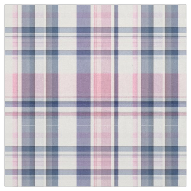 Rosa Navy White Preppy Madras Stil Play Sz6#3 Tyg (Provkarta)