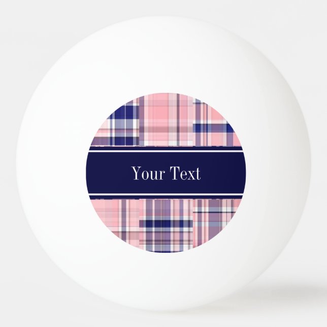 Rosa Navy Whp Preppy Patchwork Madras N Monogram Pingisboll (Framsidan)