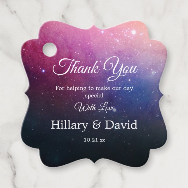 Rosa Nebula Clouds Gåvor Etiketter (Framsida)