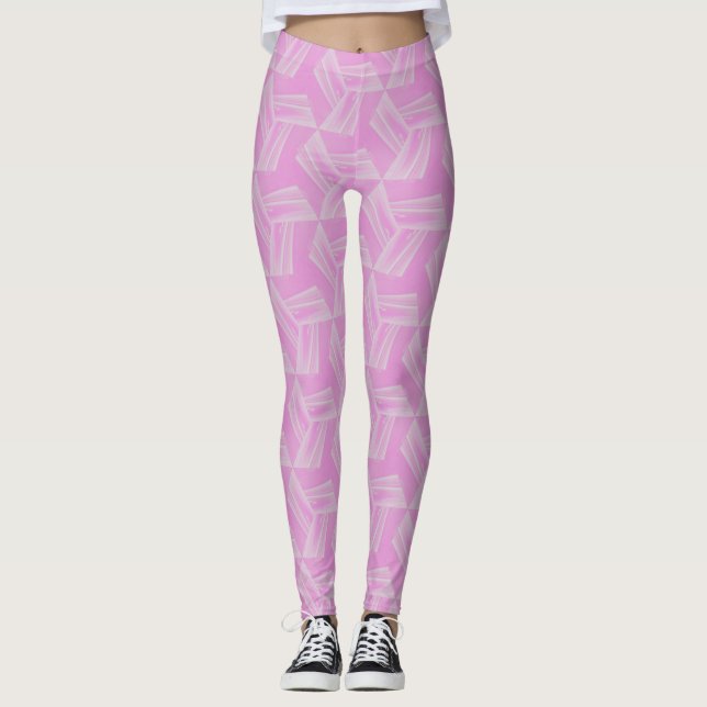 Rosa Nebula Dreamy Flow Seamless Mönster Leggings (Framsida)