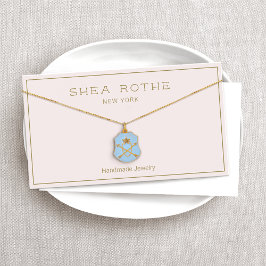 Rosa Necklace Bracelet Visning Card Visitkort