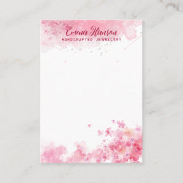 Rosa Necklace Earrings Abstrakt guld Visning Card Visitkort