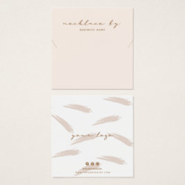 Rosa Necklace Visning Affärskort Fyrkantigt Visitkort