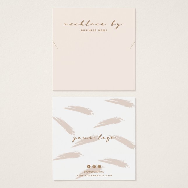 Rosa Necklace Visning Affärskort Fyrkantigt Visitkort (Framsida & baksida)