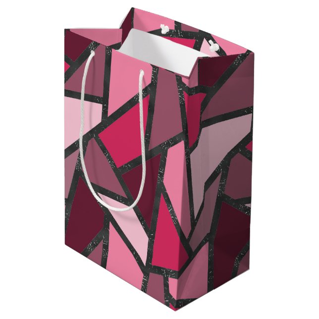 Rosa nedfläckad glas mönster (Baksidan Vinklad)
