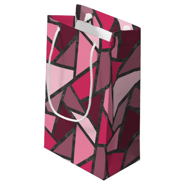Rosa nedfläckad glas mönster (Baksidan Vinklad)