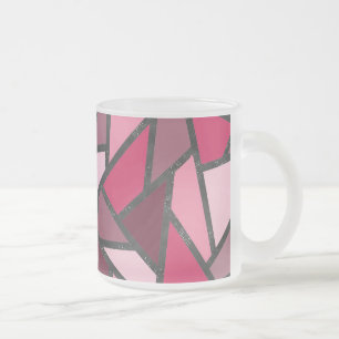 Rosa nedfläckad glas mönster frostad glasmugg