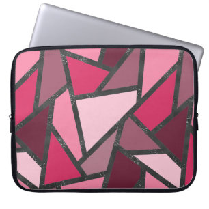 Rosa nedfläckad glas mönster laptop fodral