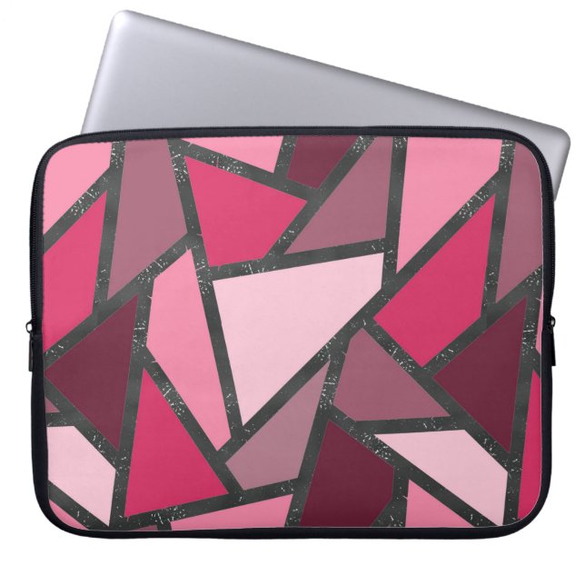 Rosa nedfläckad glas mönster laptop fodral (Framsidan)