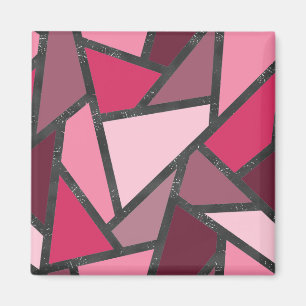 Rosa nedfläckad glas mönster magnet