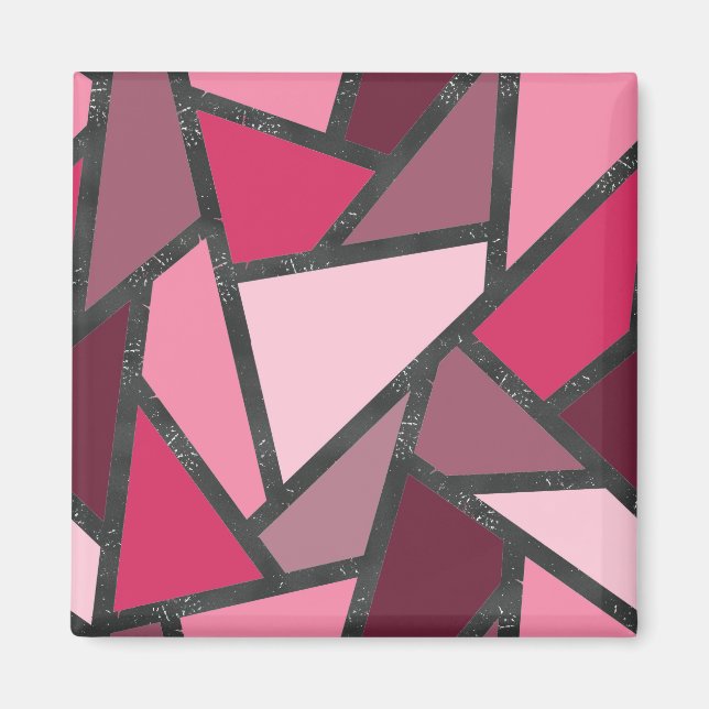 Rosa nedfläckad glas mönster magnet (Framsidan)