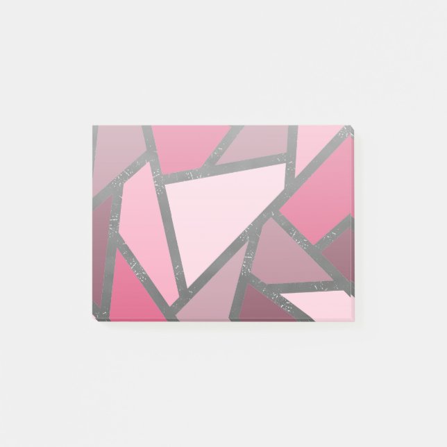 Rosa nedfläckad glas mönster post-it block (Framsida)