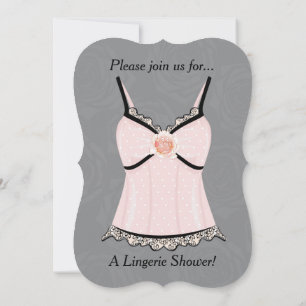 Rosa Neglige Lingerie Shower-inbjudan Inbjudningar