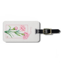 Rosa Nejlikabotanisk akvarell Anpassat namn