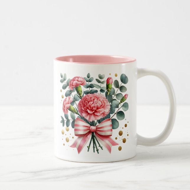 Rosa Nejlikakaffe kopp, Blommig kaffemugg (Höger)