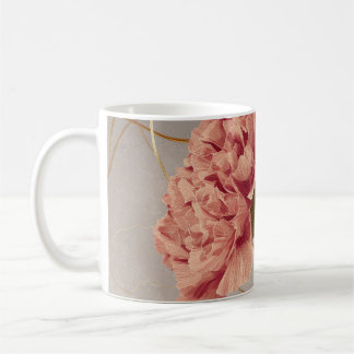 Rosa Nejlikas Blommiga Guld Kaffemugg