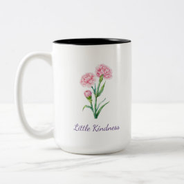 Rosa Nejlikas Botaniska Akvarell Anpassat Namn Två-Tonad Mugg