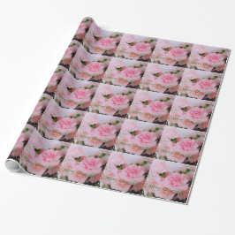 Rosa-nejlikblomma God jul Presentpapper