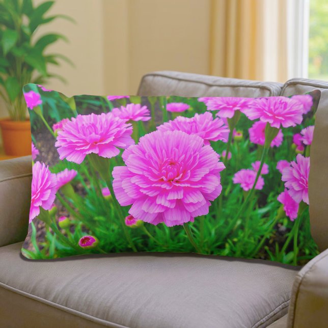 Rosa Nejlikor Ländkudde Lumbarkudde (Lumbar pillow with pink carnations)