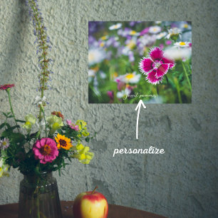 Rosa nejlikor med daisy poster