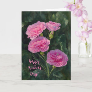 Rosa Nejlikor Mors Dag-kort Kort