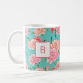 Rosa nejliktryck Monogram Kaffemugg